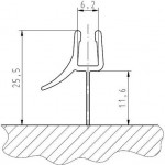 #1001/2 Wasserablaufprofil mit Dichtkeder für 6+8 mm Glas, 1Meter