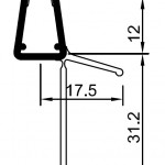 #1003 Wasserablaufprofil mit verlängertem Dichtkeder, für 6+8mm Glas, 1 Meter