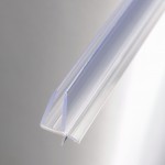 #1269 waagrechtes Wasserablaufprofil passend für 4-5mm Glasstärke, transparent, Länge 1 Meter