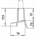 #1269 waagrecht. Wasserablaufprofil 4-5mm Glasstärke 