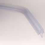#1205 Abtropfprofil mit Dichtkeder für 6+8 mm Glas für Fünfeckgläser 130° gebogen, Länge ca. 70cm