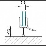 #1205 Abtropfprofil mit Dichtkeder für 6+8 mm Glas für Fünfeckgläser 130° gebogen