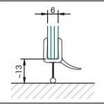 #1258 Dichtleiste für 6-8mm Glastärke, fuer gebogene Türen